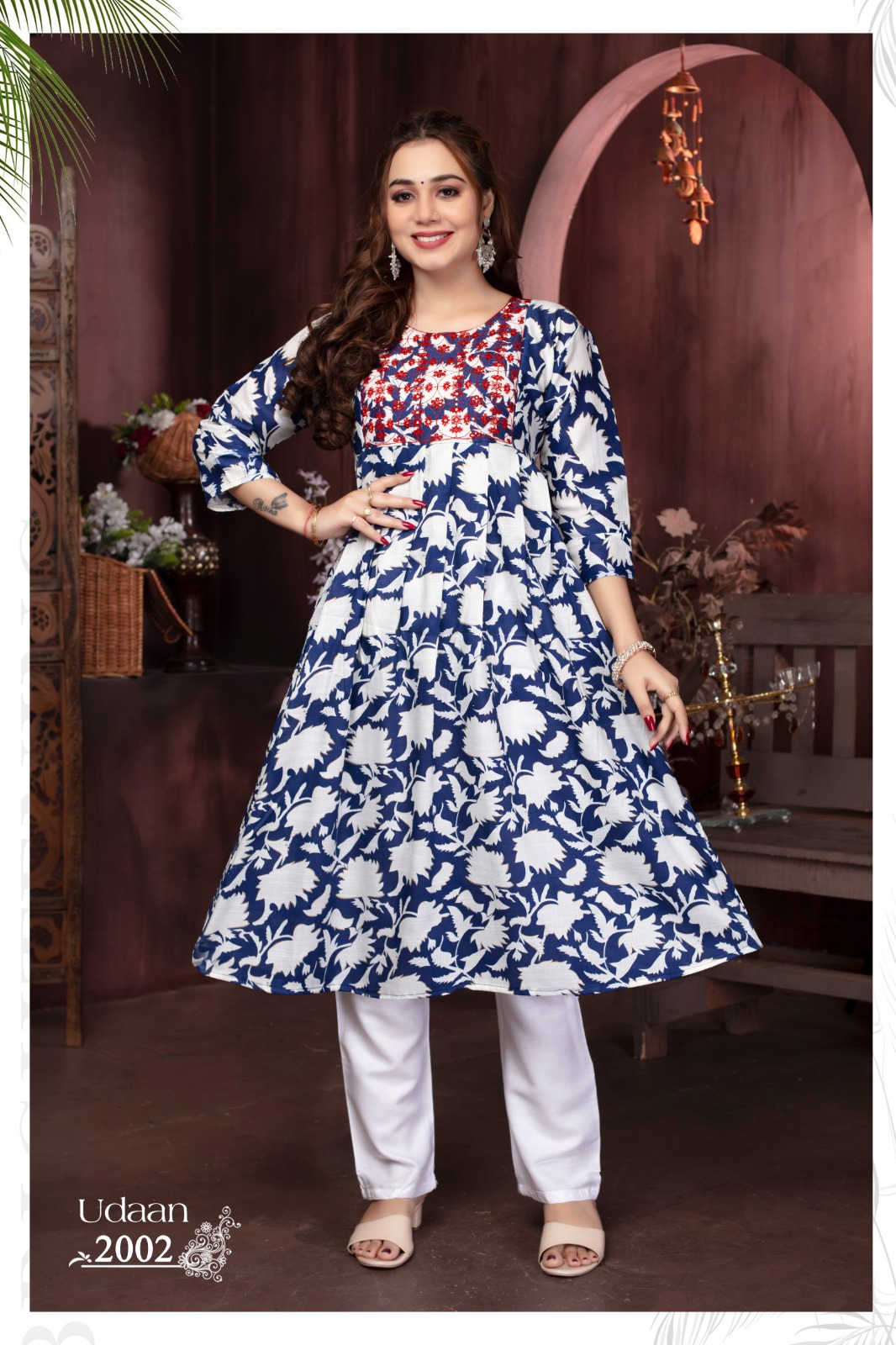 Trendy Udaan Vol 2 Rayon Printed Embroidery Anarkali Kurtis Catalog Collection Wholesale - Image 7