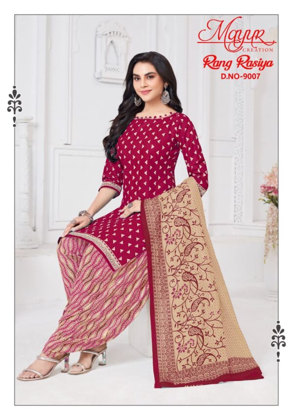 Mayur Rang Rasiya Vol 9 Patiyala Cotton Printed Dress Material Catalog Collection - Image 9