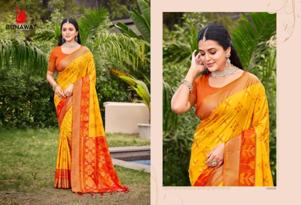 Bunawat Pochampalli Silk Vol 2 Festive Wear Silk Saree Catalog Collection - Image 9