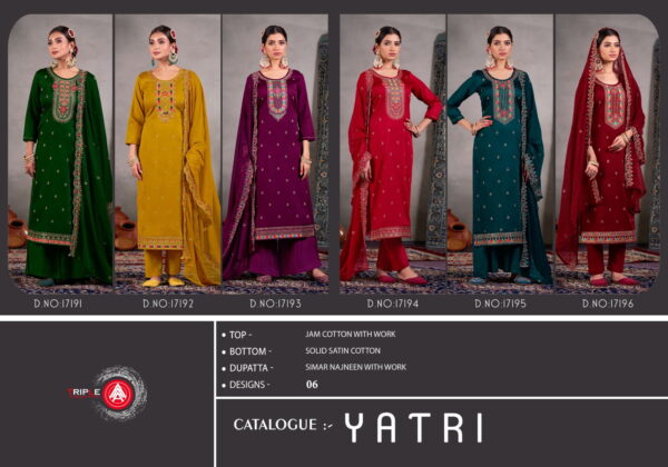 Triple Aaa Yatri Jam Cotton Dress Material Collection Wholesale Catalog - Image 8