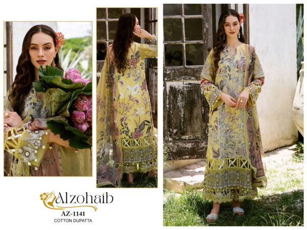 Alzohaib Az 1135 To 1141 Cotton Dupatta Pakistani Suits Collection Wholesale Supplier - Image 6