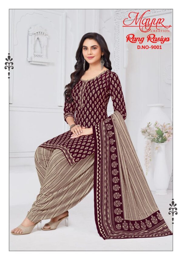 Mayur Rang Rasiya Vol 9 Patiyala Cotton Printed Dress Material Catalog Collection - Image 11