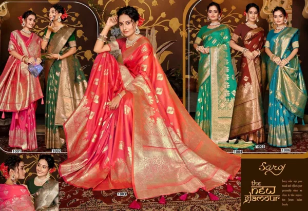 Saroj Sankalp Silk Vol 7 Festive Wear Fancy Silk Saree Catalog Collection - Image 7
