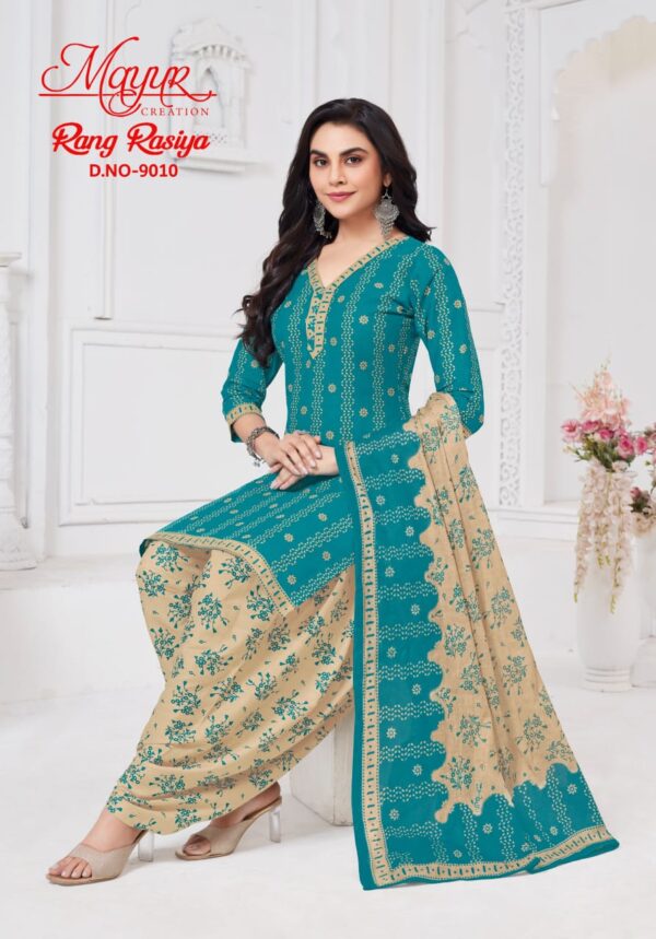 Mayur Rang Rasiya Vol 9 Patiyala Cotton Printed Dress Material Catalog Collection - Image 10
