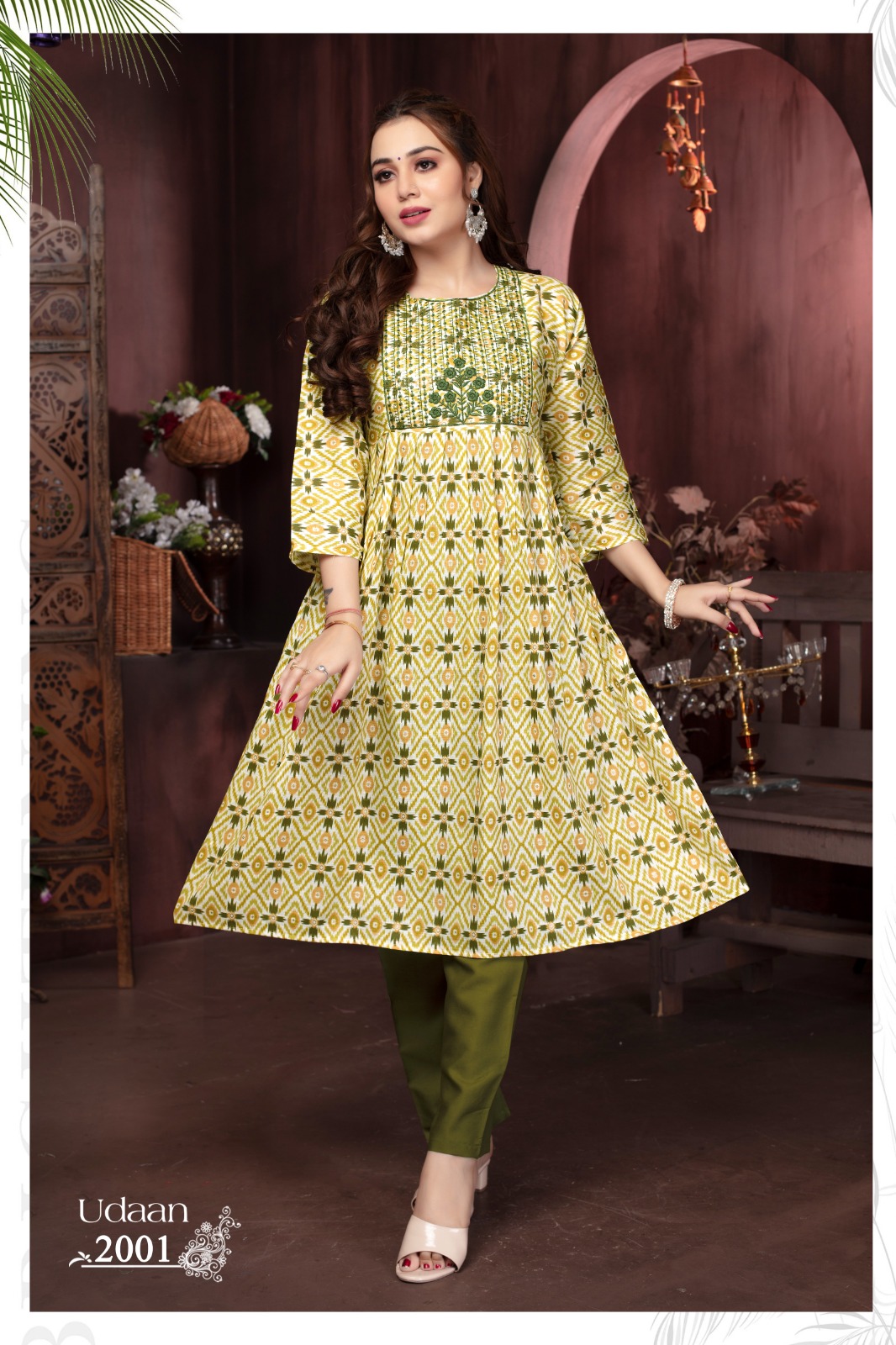 Trendy Udaan Vol 2 Rayon Printed Embroidery Anarkali Kurtis Catalog Collection Wholesale - Image 3