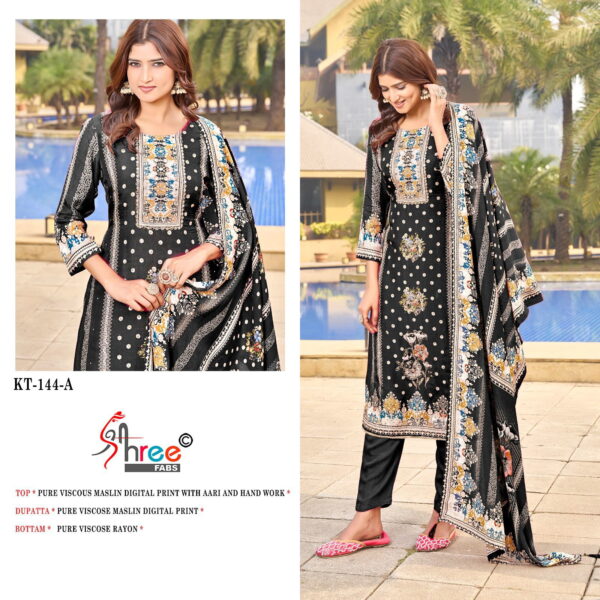 Shree Kt 144 Viscose Digital Printed Salwar Suits Collection Wholesale Catalog - Image 2