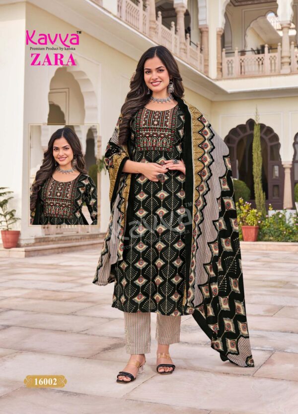 Kavya Zara Vol 16 Cambric Cotton Kurti Pant With Dupatta Catalog Wholesale Collection - Image 2