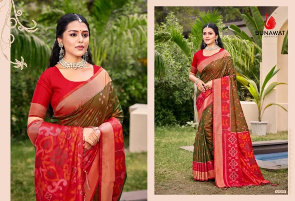Bunawat Pochampalli Silk Vol 2 Festive Wear Silk Saree Catalog Collection - Image 2