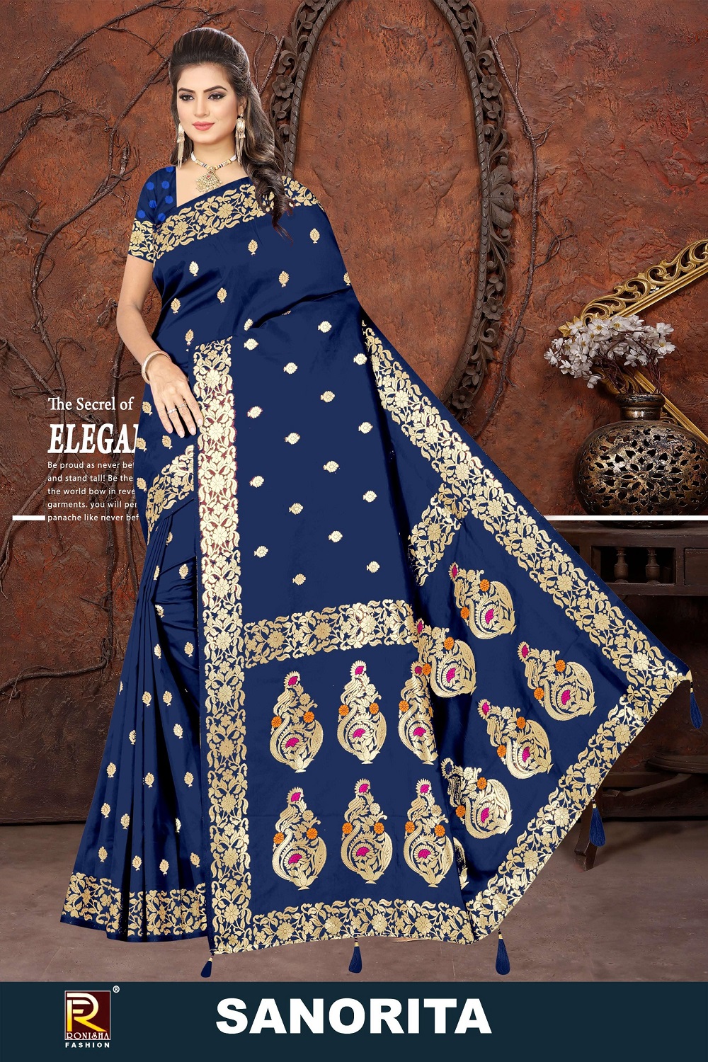 Ronisha Sanorita Gorgeouse Silk Saree Collection Wholesale - Image 3