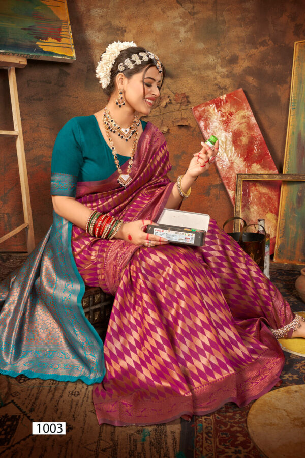 Saroj Khazana Silk Vol 4 Festive Wear Silk Saree Collection Wholesale Catalog - Image 3