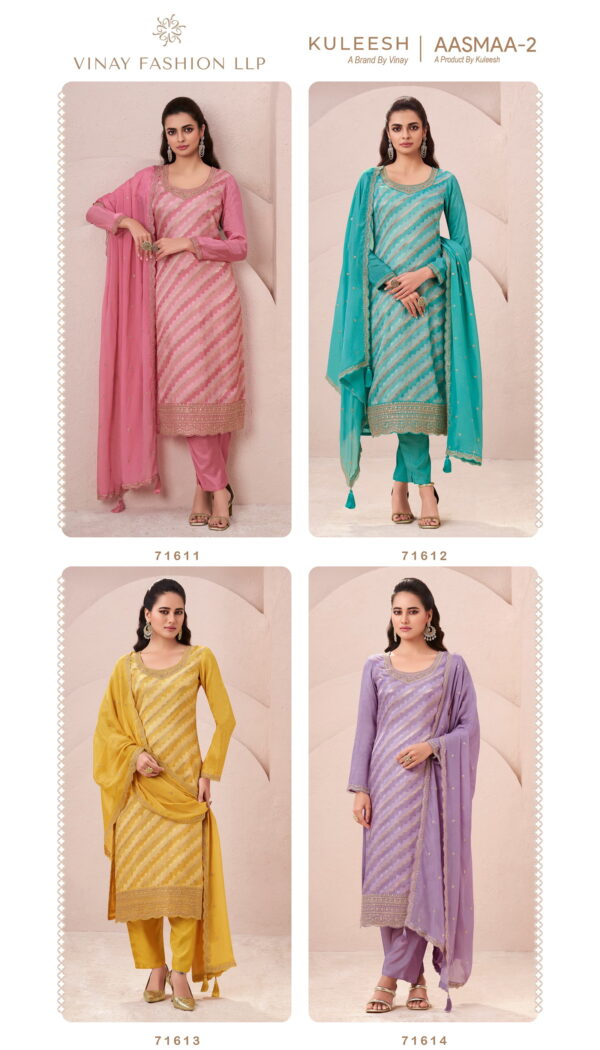 Vinay Kuleesh Aasmaa 2 Designer Salwar Kameez Catalog Collection Wholesale - Image 7
