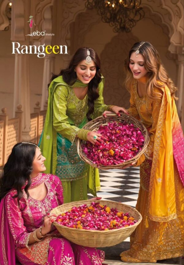 Eba Rangeen Chinon Digital Printed Ready Made Suits Collection Catalog