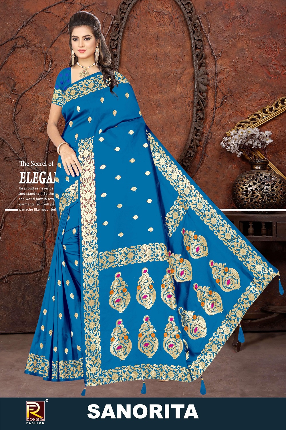 Ronisha Sanorita Gorgeouse Silk Saree Collection Wholesale - Image 2