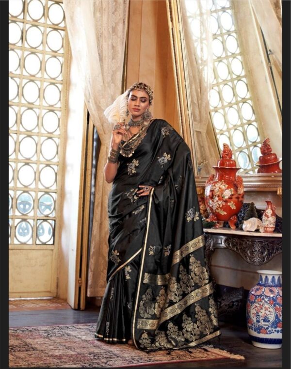 Rajtex Kanthkala Flora Satin Handloom Fancy Sarees Collection - Image 3