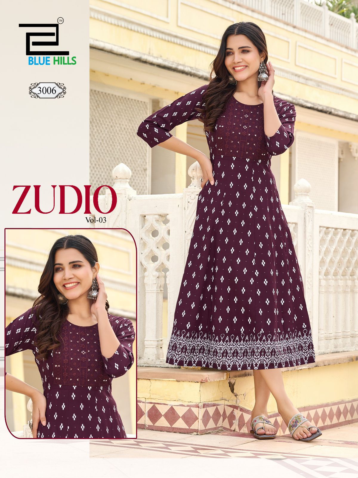 Blue Hills Zudio Vol 3 Rayon Printed Anarkali Kurti Catalog Collection Wholesale - Image 5