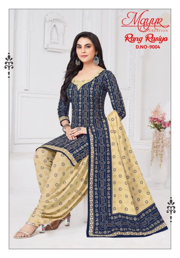 Mayur Rang Rasiya Vol 9 Patiyala Cotton Printed Dress Material Catalog Collection - Image 4