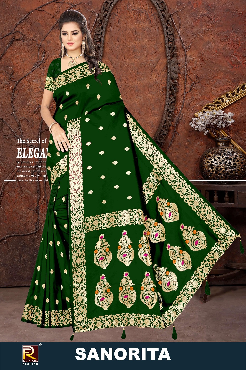 Ronisha Sanorita Gorgeouse Silk Saree Collection Wholesale - Image 4