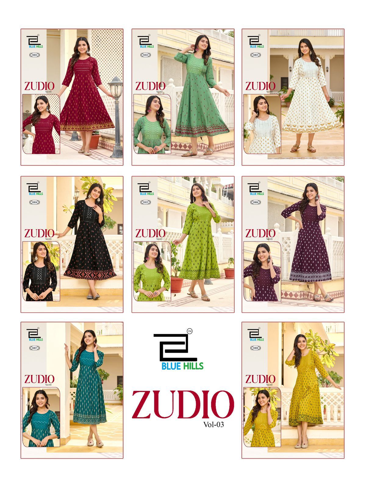 Blue Hills Zudio Vol 3 Rayon Printed Anarkali Kurti Catalog Collection Wholesale - Image 6
