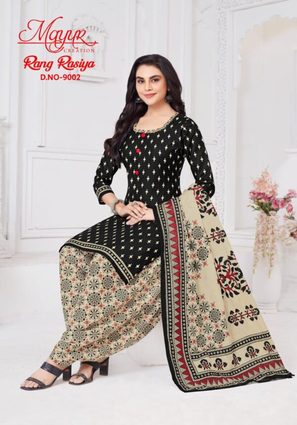 Mayur Rang Rasiya Vol 9 Patiyala Cotton Printed Dress Material Catalog Collection - Image 5