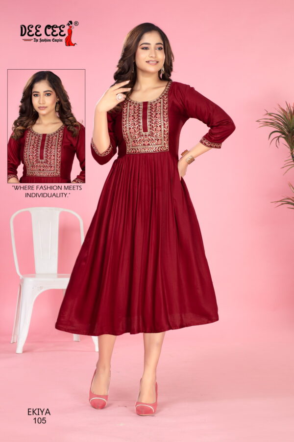 Deecee Ekiya Fancy Gaji Silk Anarkali Kurti Catalog Collection - Image 3