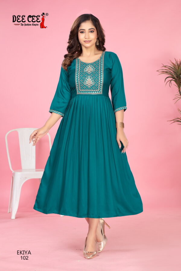 Deecee Ekiya Fancy Gaji Silk Anarkali Kurti Catalog Collection - Image 4