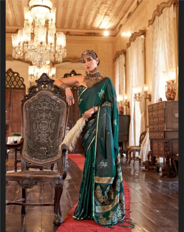Rajtex Kanthkala Flora Satin Handloom Fancy Sarees Collection - Image 5