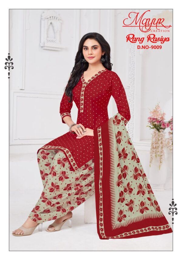 Mayur Rang Rasiya Vol 9 Patiyala Cotton Printed Dress Material Catalog Collection