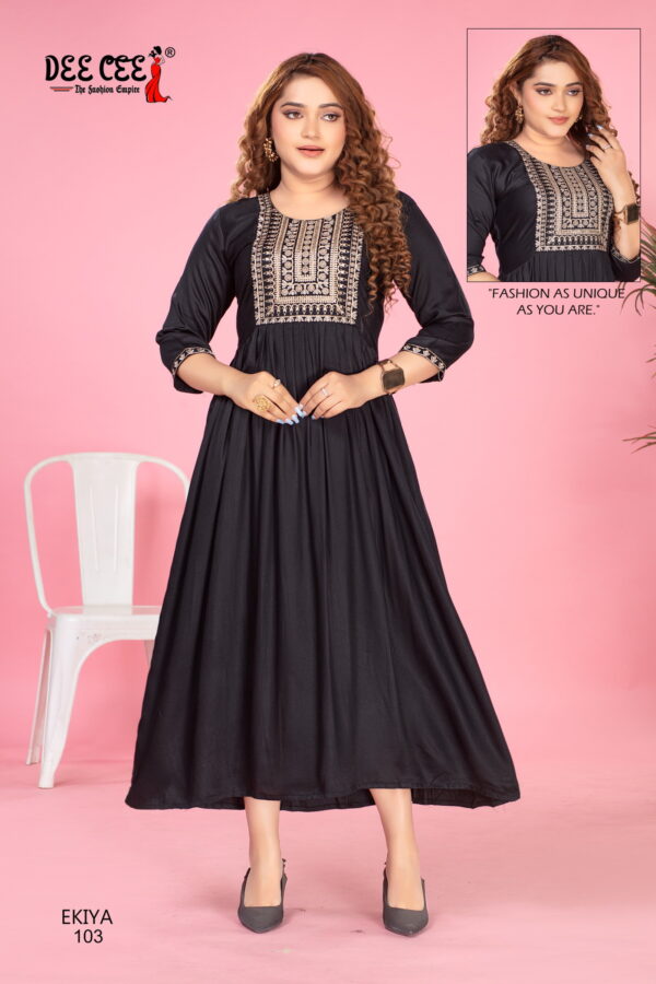 Deecee Ekiya Fancy Gaji Silk Anarkali Kurti Catalog Collection - Image 5
