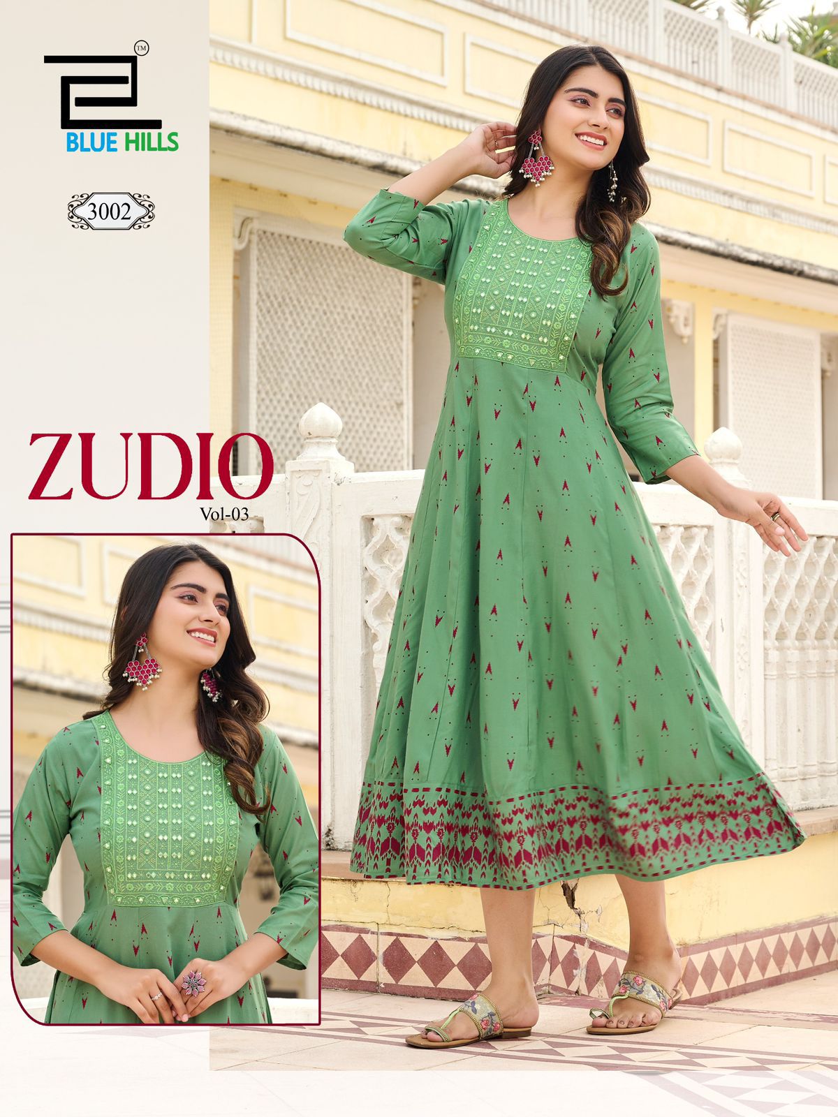 Blue Hills Zudio Vol 3 Rayon Printed Anarkali Kurti Catalog Collection Wholesale - Image 4