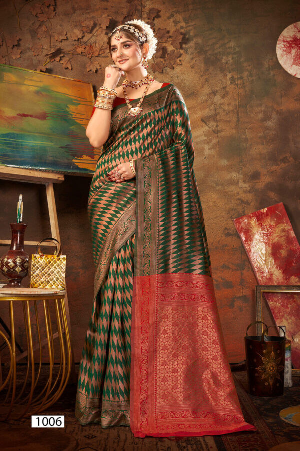 Saroj Khazana Silk Vol 4 Festive Wear Silk Saree Collection Wholesale Catalog - Image 5