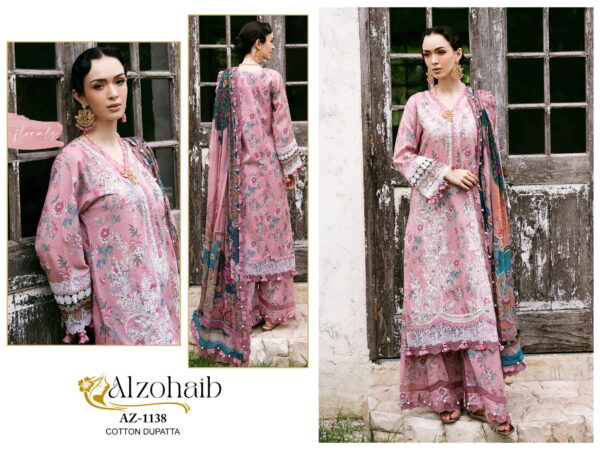 Alzohaib Az 1135 To 1141 Cotton Dupatta Pakistani Suits Collection Wholesale Supplier - Image 2