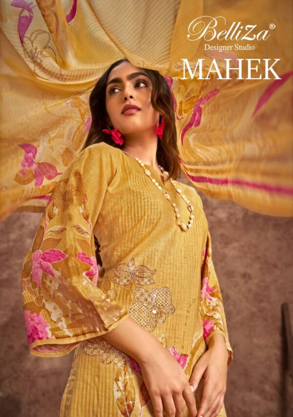 Belliza Mahek Cotton Linen Printed Dress Material Catalog Collection Wholesale