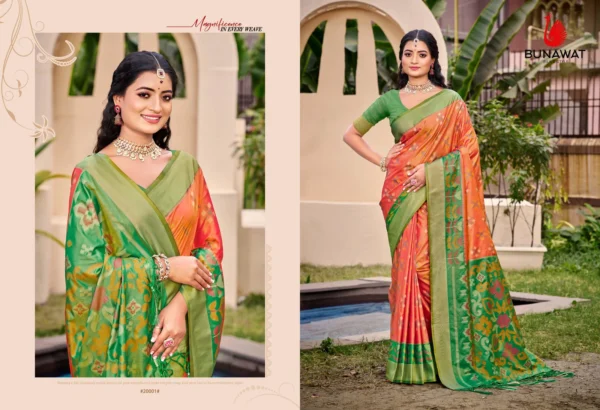 Bunawat Pochampalli Silk Vol 2 Festive Wear Silk Saree Catalog Collection - Image 4