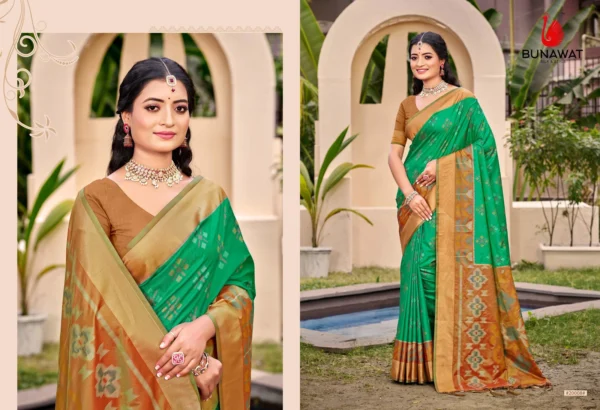 Bunawat Pochampalli Silk Vol 2 Festive Wear Silk Saree Catalog Collection - Image 5