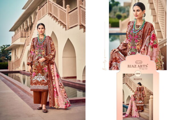 Riaz Arts Musafir Vol 15 Lawn Digital Printed Dress Material Collection Catalog - Image 6