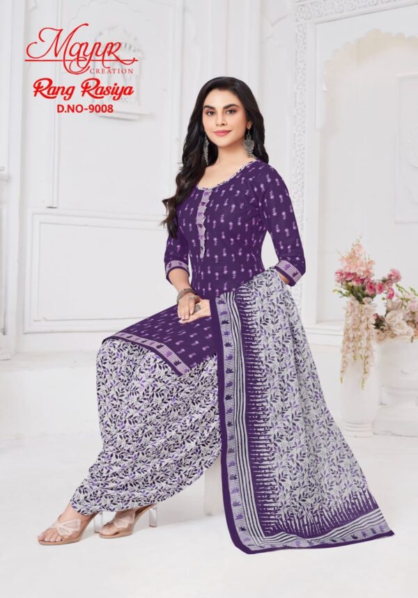 Mayur Rang Rasiya Vol 9 Patiyala Cotton Printed Dress Material Catalog Collection - Image 2
