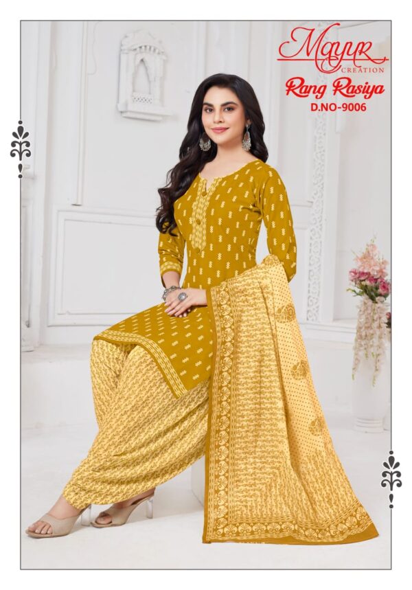 Mayur Rang Rasiya Vol 9 Patiyala Cotton Printed Dress Material Catalog Collection - Image 6