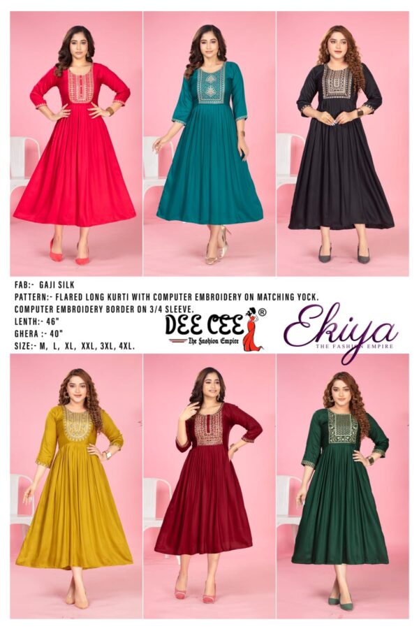 Deecee Ekiya Fancy Gaji Silk Anarkali Kurti Catalog Collection - Image 6
