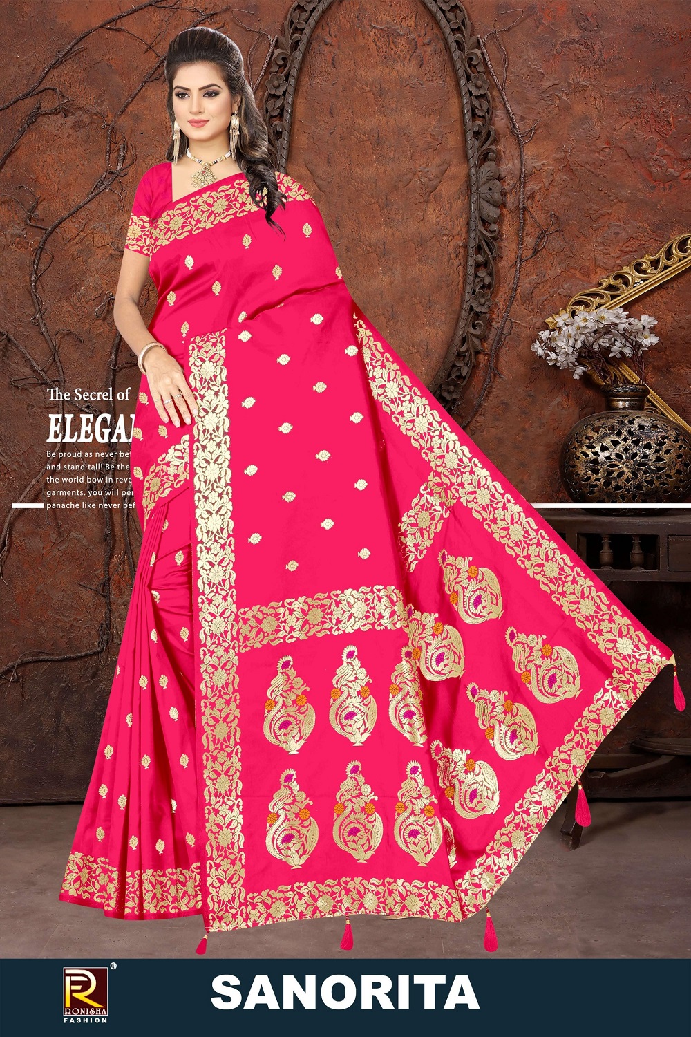 Ronisha Sanorita Gorgeouse Silk Saree Collection Wholesale - Image 5