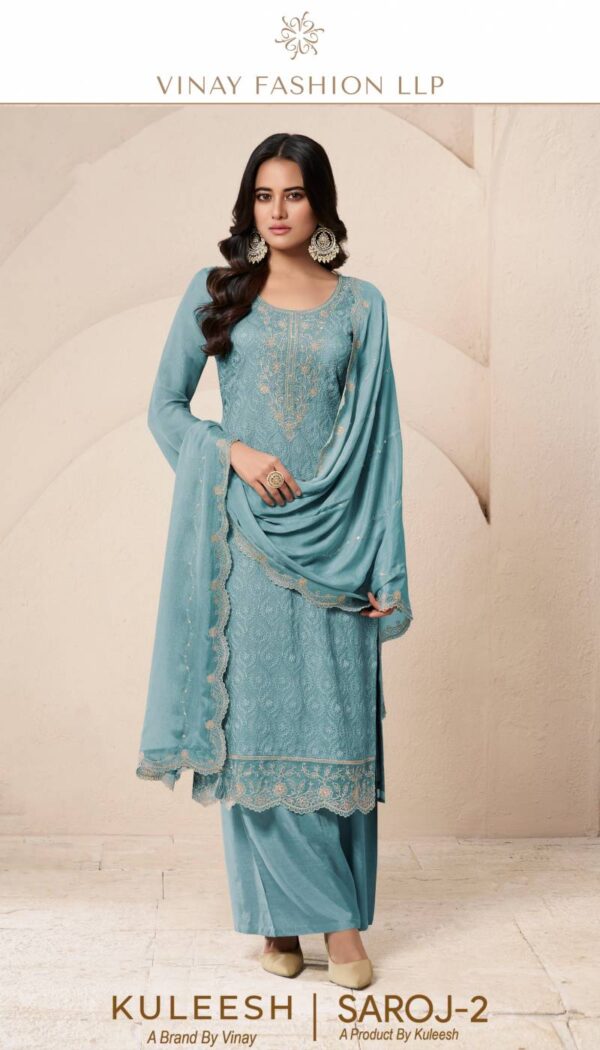 Vinay Kuleesh Saroj 2 Embroidered Salwar Kameez Catalog Collection Wholesale