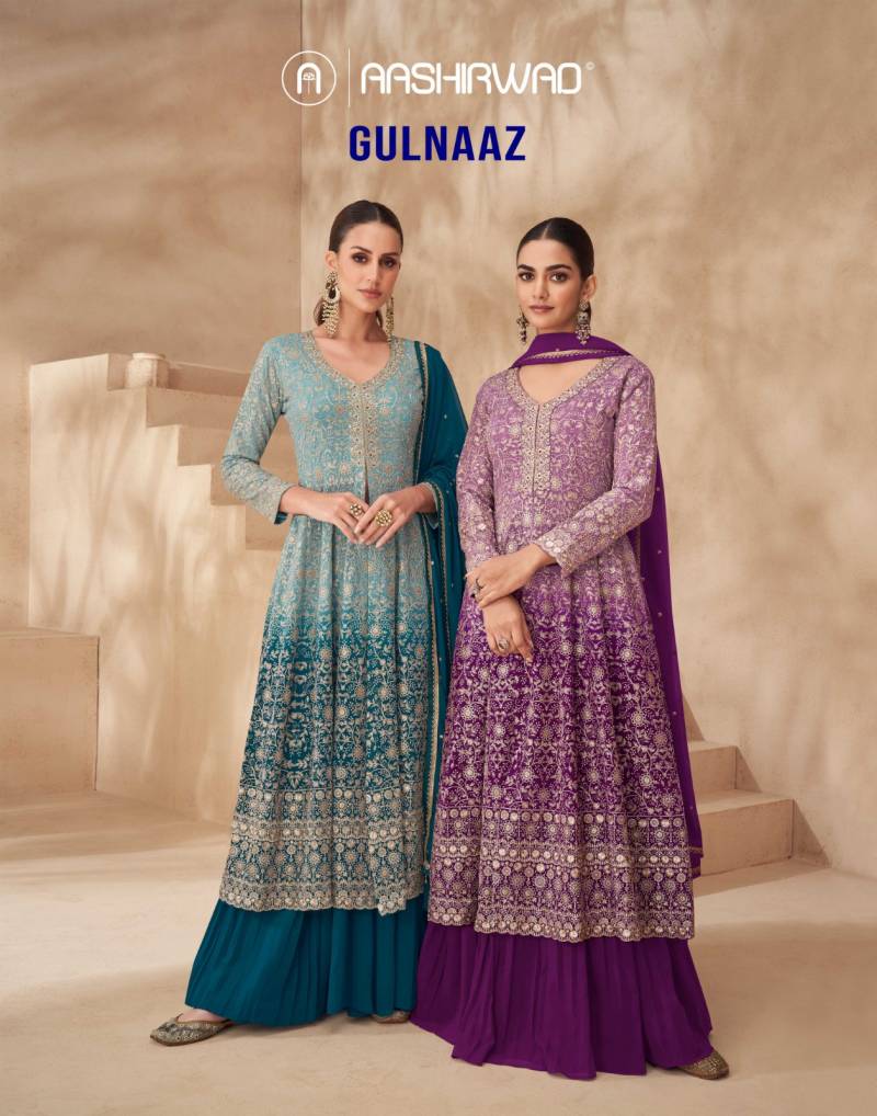 Aashirwad Gulnaaz Georgette Designer Salwar Kameez Catalog Collection Wholesale