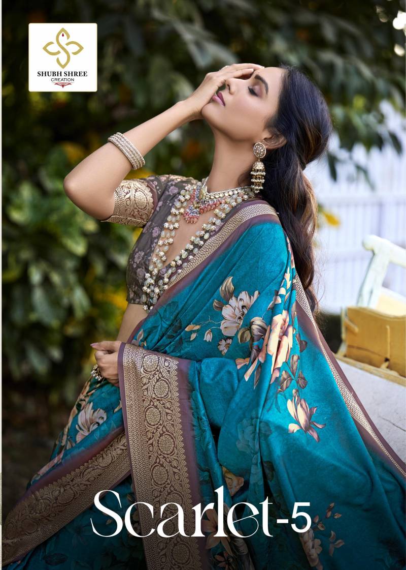 Shubh Shree Scarlet 5 Velvet Tusser Silk Saree Collection Wholesale Supplier