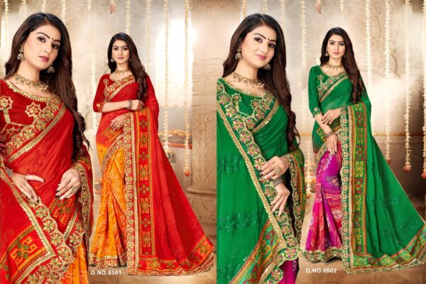 Jalnidhi Sukanya Georgette With Dyed Work Pallu Saree Collection - Image 3