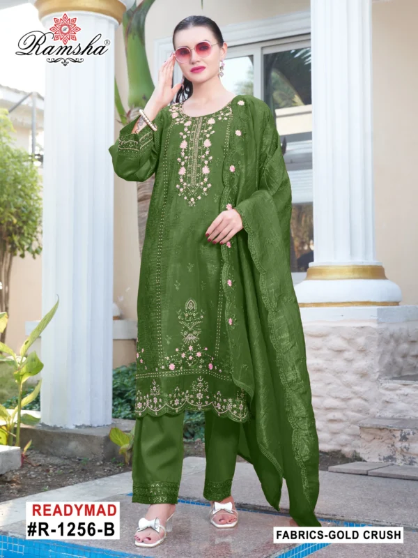 Ramsha R 1256 Nx Gold Crush Ready Made Suits Collection - Image 2
