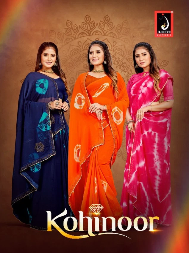 Jalnidhi Kohinoor Georgette Murga Printed Saree Collection
