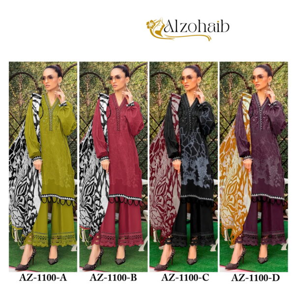 Alzohaib Az 1100 A To D Chiffon Dupatta Pakistani Salwar Suits - Image 6