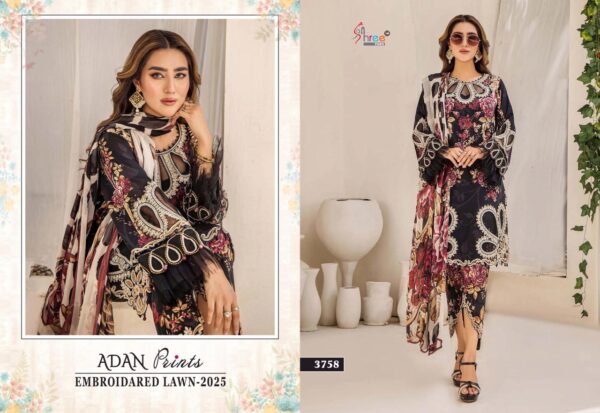 Shree Adan Prints Embroidered Lawn 2025 Cotton Dupatta Pakistani Suits - Image 8