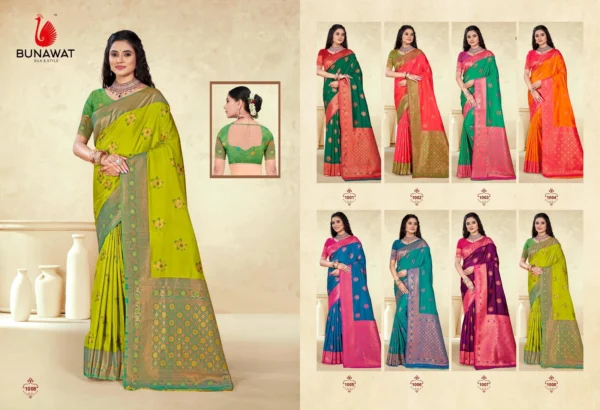 Bunawat Panghat Silk Traditional Wear Fancy Silk Saree Collection - Image 10