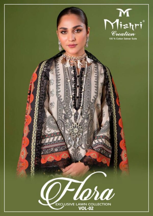 Mishri Flora 2 Lawn Cotton Printed Dress Material Catalog Wholesale Collection