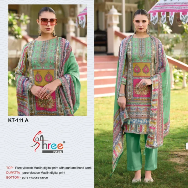 Shree Kt 111 Viscose Digital Printed Salwar Suits Collection - Image 4